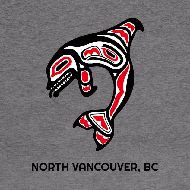 North Vancouver, British Columbia Red Orca Killer Whale Northwest Native Fisherman Tribal Gift by twizzler3b